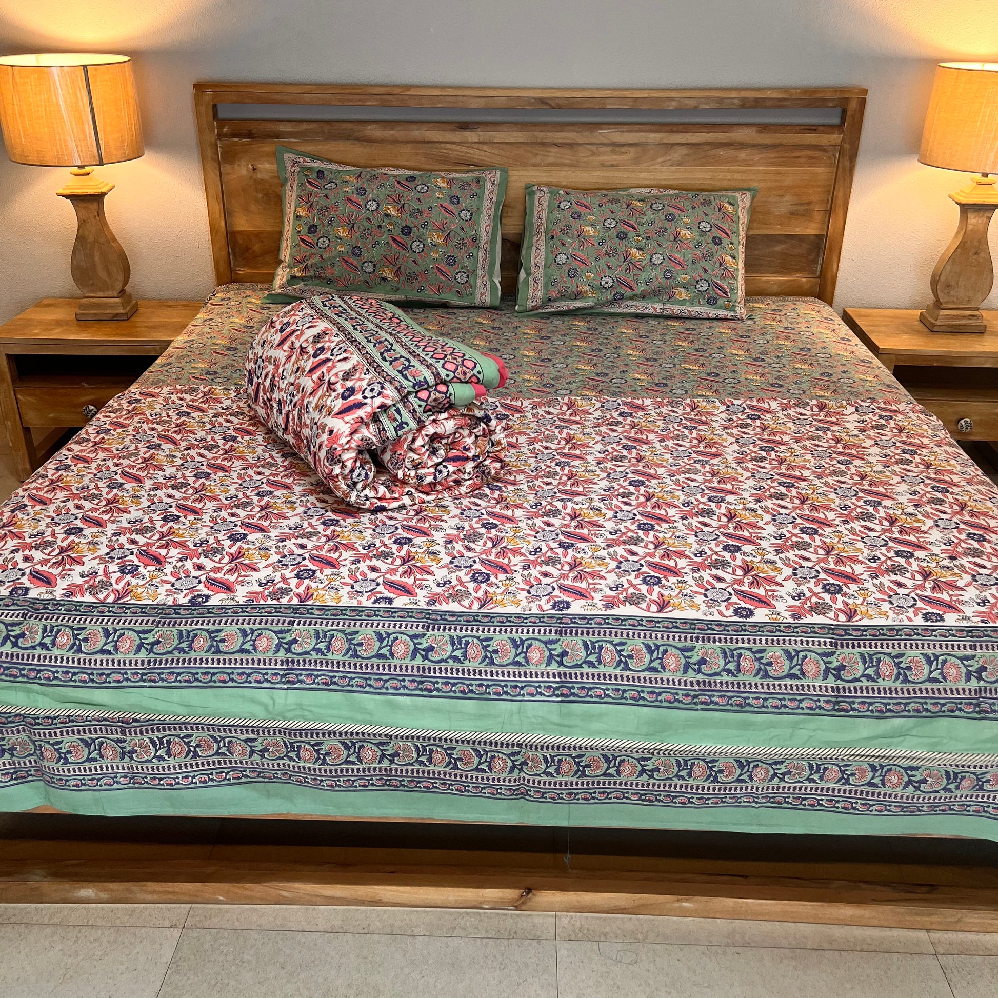 Neelofar's  block printed double bed comforter