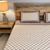 Block Printed Cotton Bedsheet With Floral Pattern