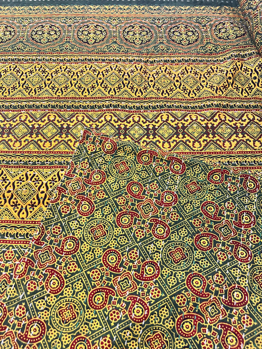 Neelofars Ajrakh Print Kantha Bed cover