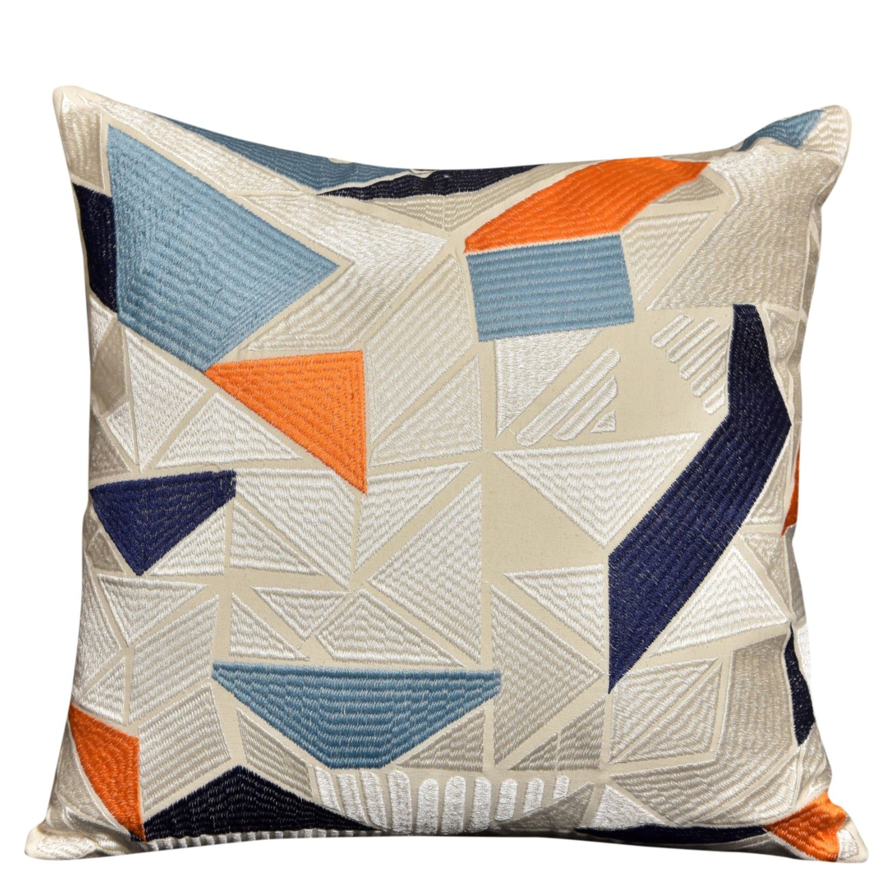 Neelofar's silk thread cushion cover with geometric design
