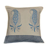 Block Printed Cotton Cushion Cover On Off White Base, 16 x 16 Inches-Neelofar's