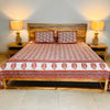 Hand Block Printed Cotton Bedsheet With Floral Pattern-90 x 108 Inches