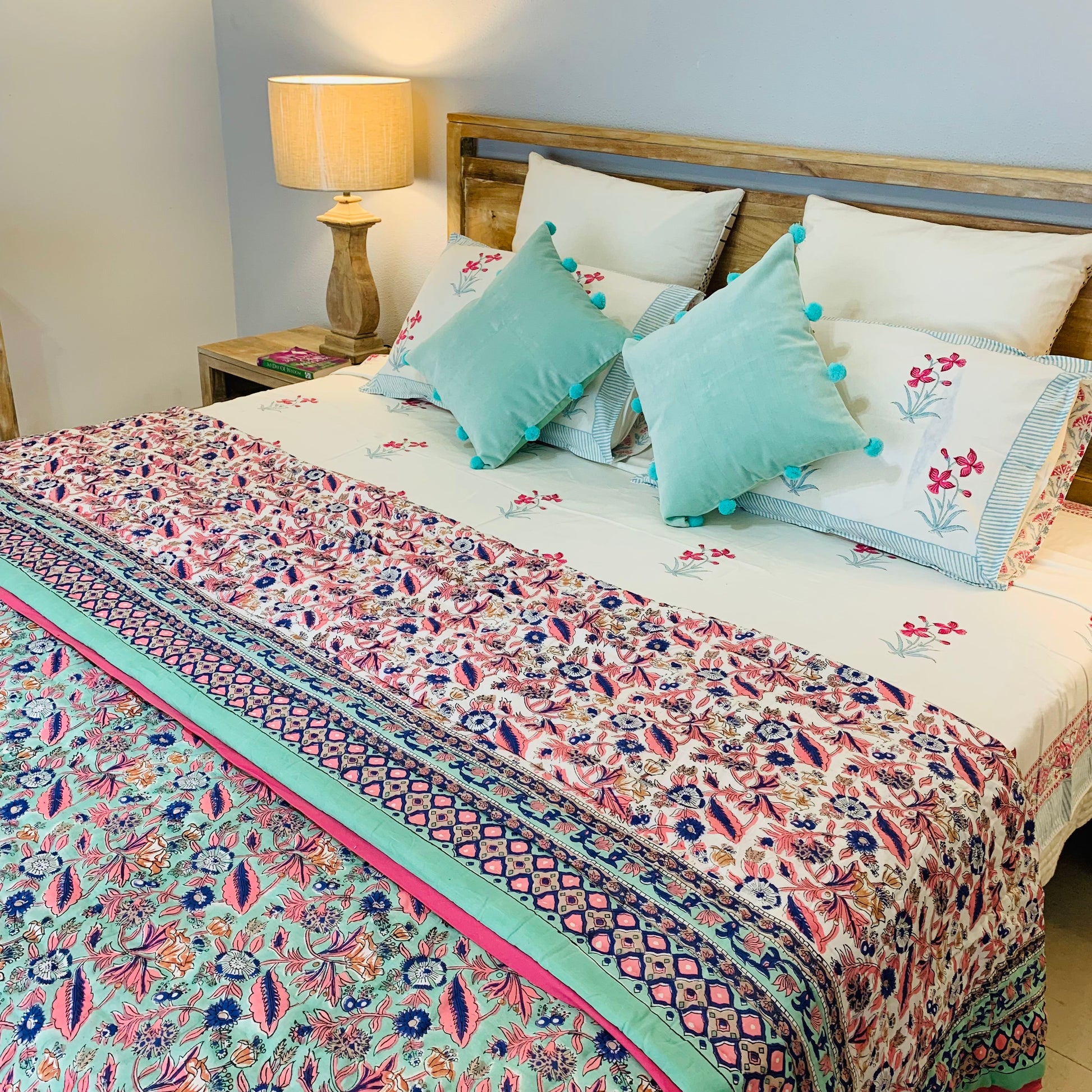 Neelofar's  block printed double bed comforter